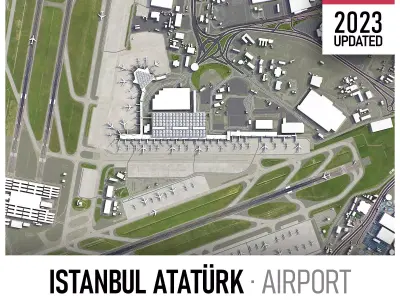 Istanbul Ataturk Airport Low-poly 3D model