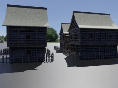 House Pack Low Poly Free low-poly 3D model