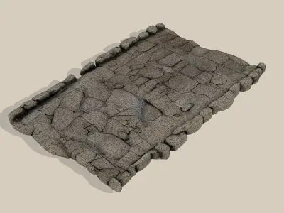 Stone pavement Free low-poly 3D model