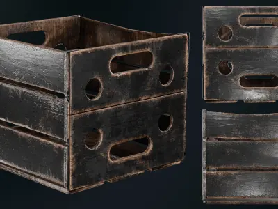 Wooden Crate Version B Low-poly 3D model
