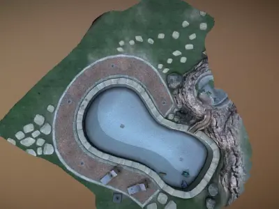 swimming pool  Low-poly 3D model