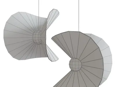 ROCHE BOBOIS MARIPOSA  Cotton pendant lamp low poly 3d model Low-poly 3D model