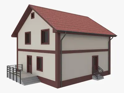 House With Interior 4 3D model