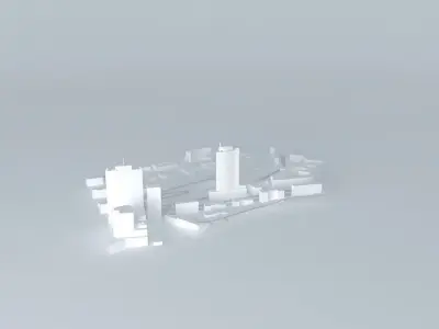 Surrounding Around Mechnikova Street in Kyiv 3D model
