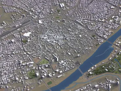 Mosul - 3D City Model Low-poly 3D model