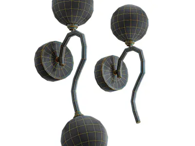 Opal Matte Glass Ball Wall Sconce Light 3D model