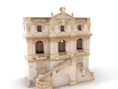 Ornate Baroque Mansion model pack Low-poly 3D model