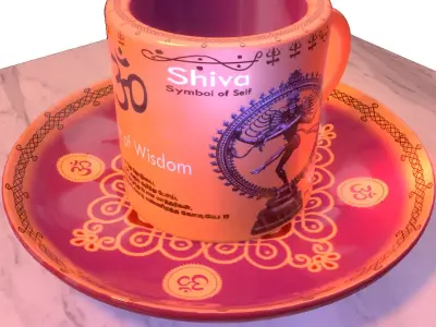 Tea Cup and Saucer model Low-poly 3D model