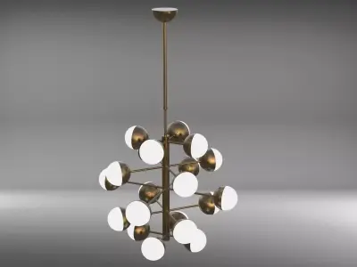 Chandelier savoy pendant light - orange 3D model