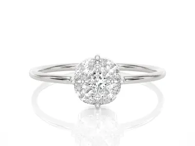 Light Minimalist Diamond Ring 3D print model