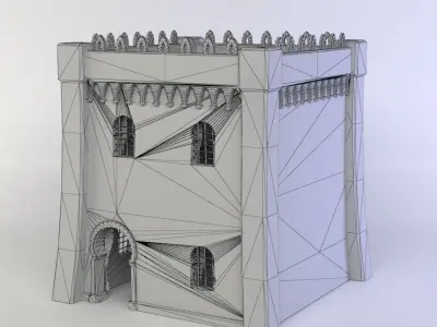 Building dungeon tower Low-poly 3D model
