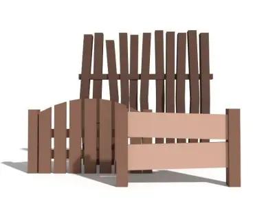 Low Poly Fence Pack Free low-poly 3D model