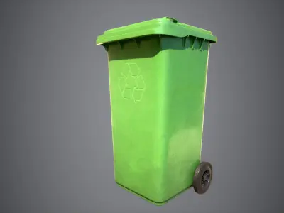 Recycle Bin Low-poly 3D model