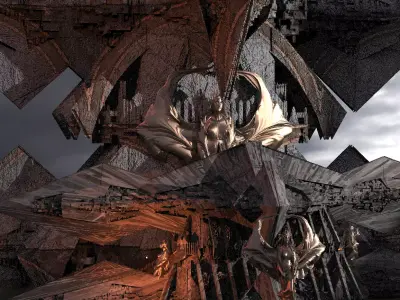 Sci-Fi Egyptian Maze Ships 3 3D model