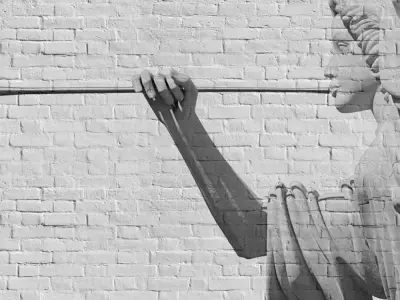 Relief Archer on White Brick Wallpaper Texture  Texture
