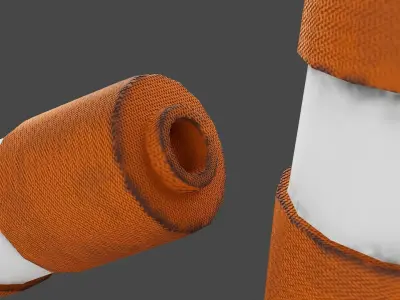 Traffic Barrier Low-poly 3D model 3