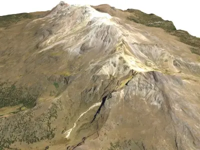  Mountain landscape Iztaccihuatl Volcano Central Mexico 5286 m  Low-poly 3D model