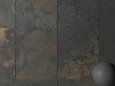 Stone Wall Tiles Kayah Rust 120x270 Set 3 Texture