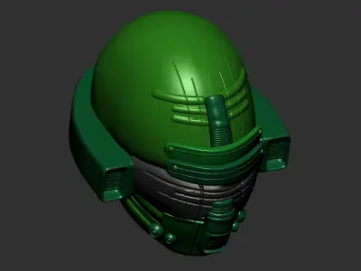 helmet high poly sculpt 3d printable ver 7 3D model 3D model 204