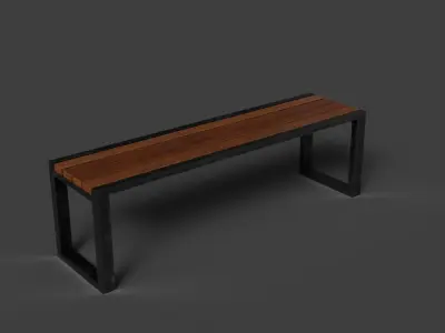 bench Free low-poly 3D model 6