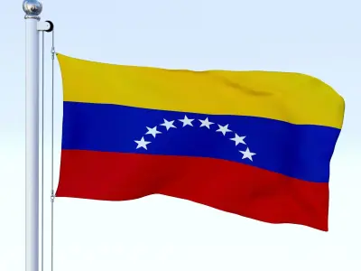Animated Venezuela Flag Low-poly 3D model