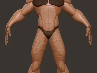 Stilized male body Low-poly 3D model