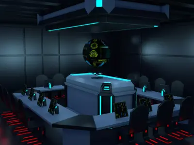Sci Fi Black Room 3D model