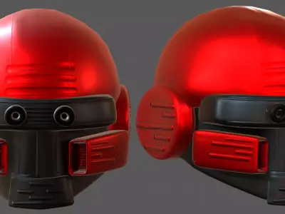 Gas mask helmet 3d model scifi Low-poly  Low-poly 3D model