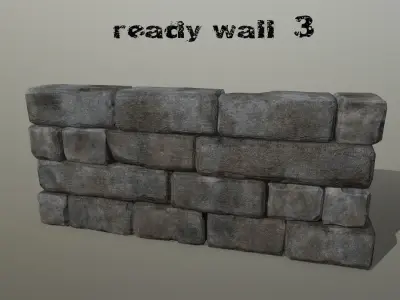 wall stone  Low-poly 3D model