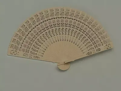 Chinese Hand Fan Low-poly 3D model