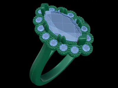 Iight Weight Engagement Ring 3D print model 3