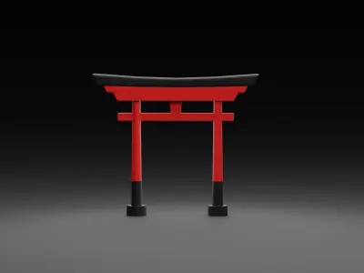 Set of Tori Gates Low-poly 3D model