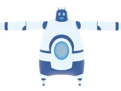 Zachai Humanoid Mascot Low-poly 3D model