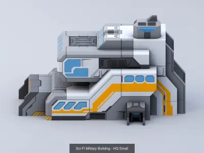Sci-Fi Military Building Bundle 3D Model Pack