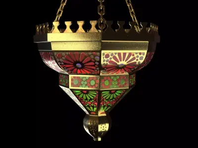 Arabic Gold Lamp 3D model