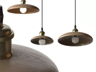 Nordic Wood Chandelier Single Head Bedside Pendant Lamp 3D model