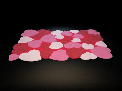 Carpet18-2 heart shaped rug 3D model