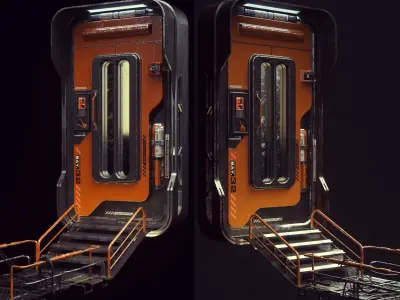 Scifi Space Colony Door  3D model
