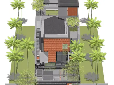 3D Model Modern Minimalist House Contemporary Style 3D model
