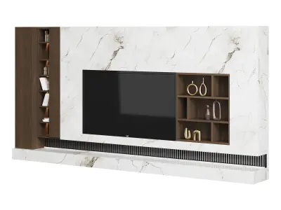 Modern TV Wall 01 3D model