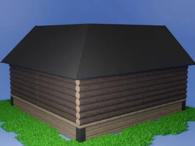 The Wood Cabin 3d model  Low-poly 3D model