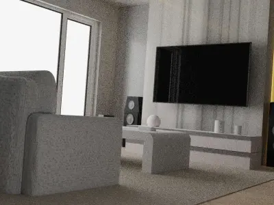 Living Room Scene Low-poly model Low-poly 3D model