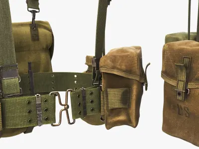  M1956 Load-Carrying Harness with Butt Pack and Canteen Green 
