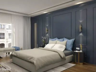 Prestigious and meticulous classic European style bedroom 3D model
