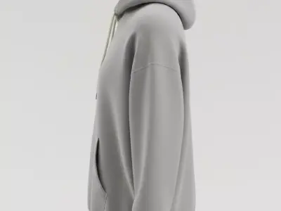 Classic Pullover Hoodie  Minimal Street wear 3D Model low ploy Low-poly 3D model
