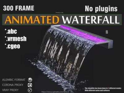 Waterfall Fountains Swimming Pool Cascade 3D model