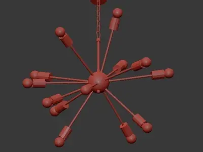 Loft Industrial Sputnik Chandelier 3D model