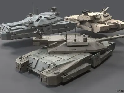 Connelly hover tank Low-poly 3D model