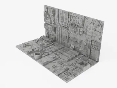 Death Star tiles 16x tiles to create Death Star surface 3D Model Pack