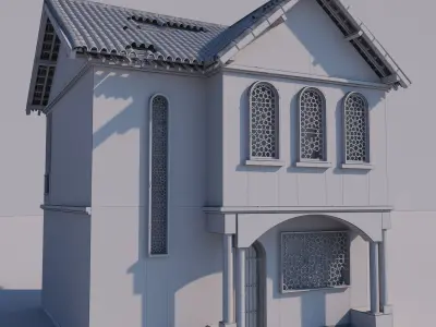 Abandoned house Low-poly 3D model